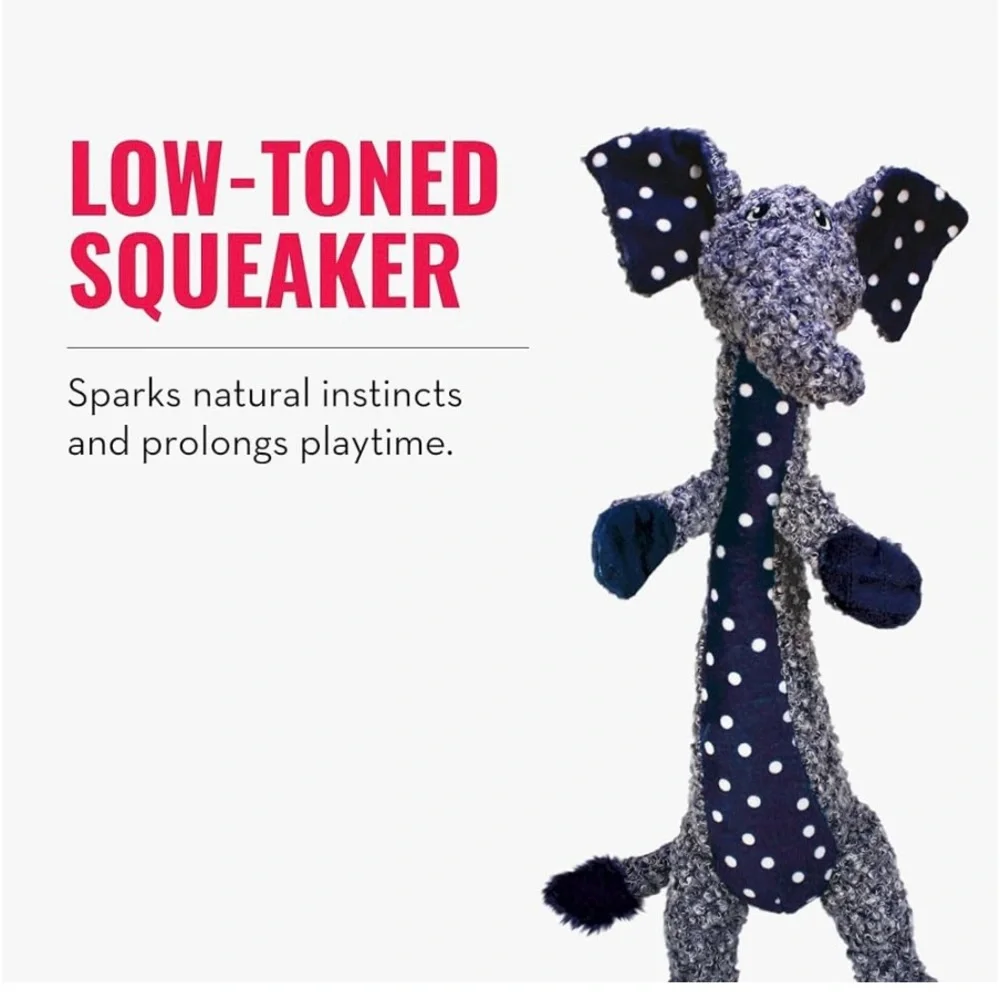 KONG Navy Plush Dog Toy with White Polka Dots NWT 1 foot long! - Picture 9 of 12
